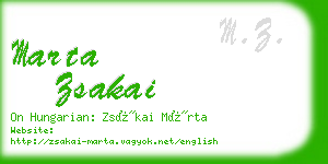 marta zsakai business card